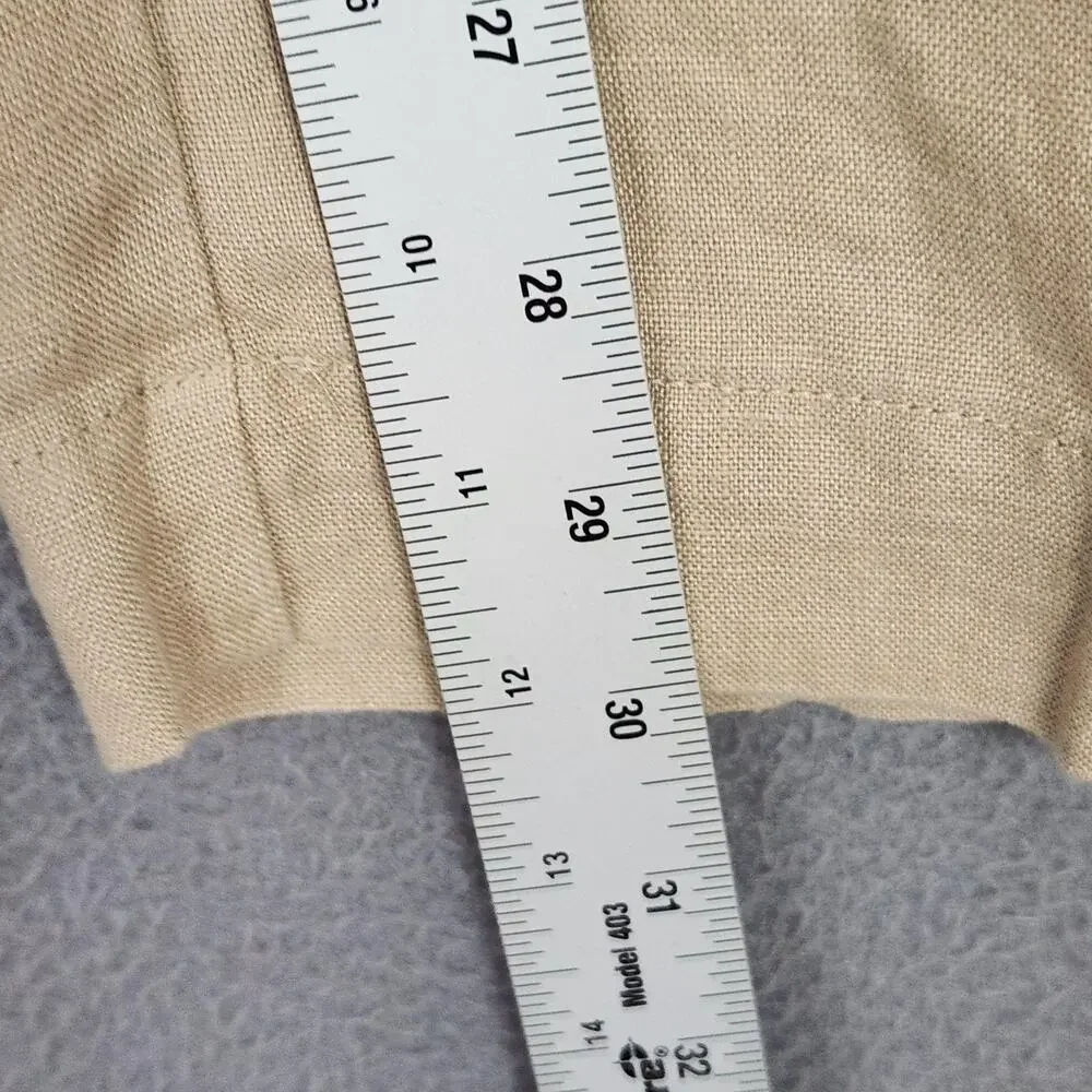 Jos A Bank Pants Mens 34x30 Beige Linen Flat Front Chino Casual Summer